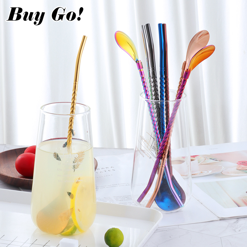 1PC Long Big Twisted Straw Spo - Bar Spoon Twisted review and price