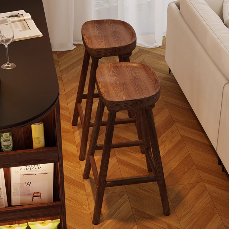 Solid Wood Curved Bar Stool Hi - Home Bar Seating review and price