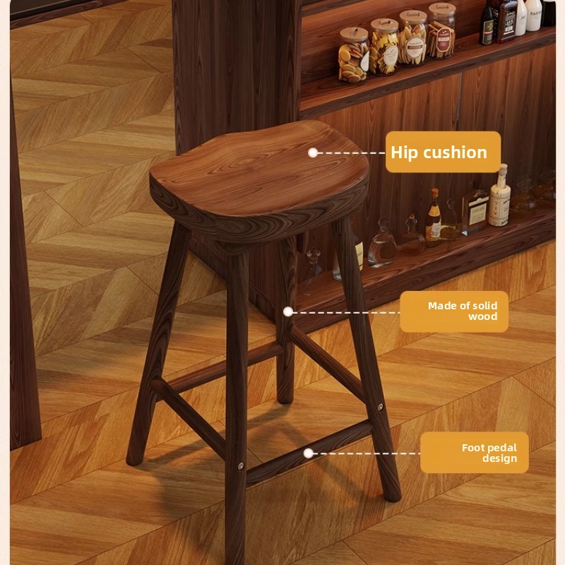 Solid Wood Curved Bar Stool Hi - Home Bar Seating review and price