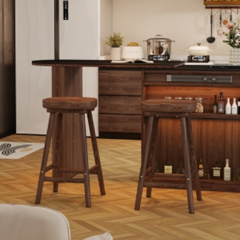 Solid Wood Curved Bar Stool Hi - Home Bar Seating review and price