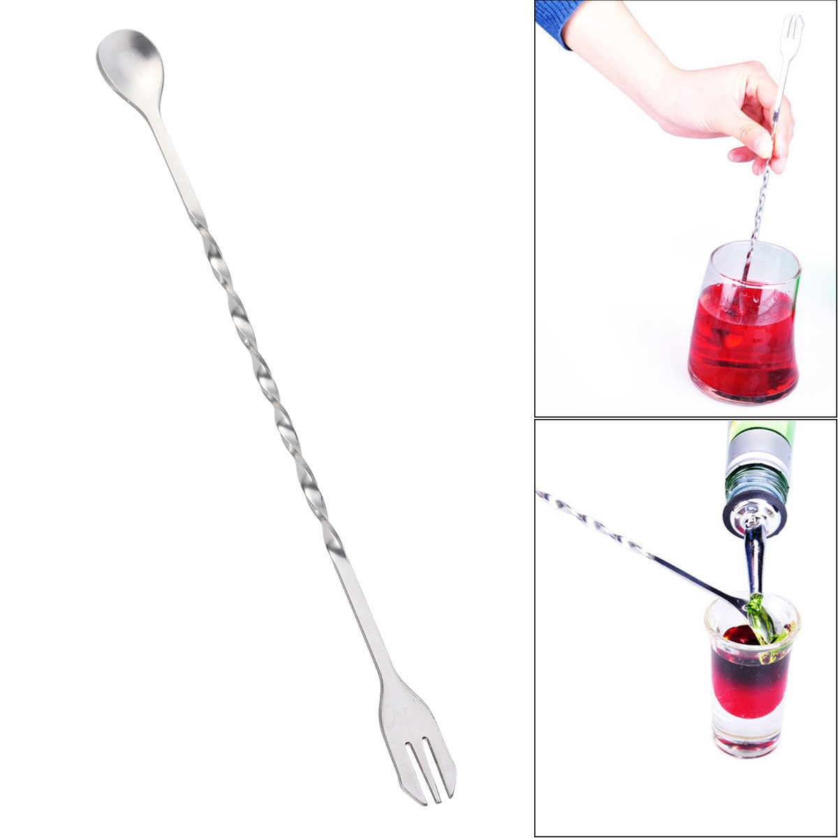 304 Stainless Steel Cocktail T - Bar Spoon Twisted review and price