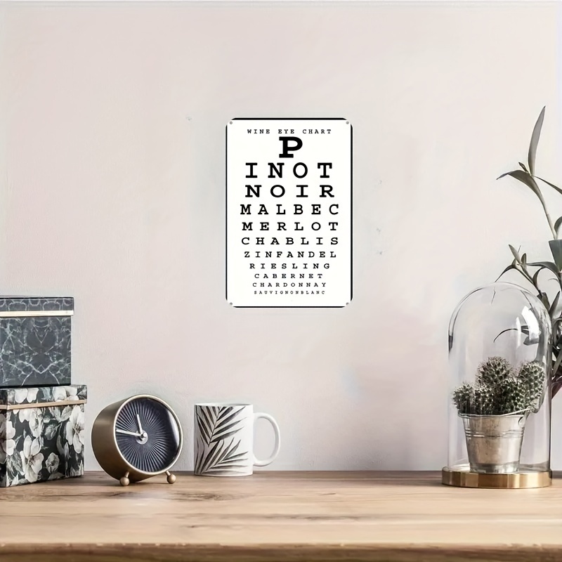 Vintage Wine Eye Chart Metal S - Home Bar And Kitchen review and price
