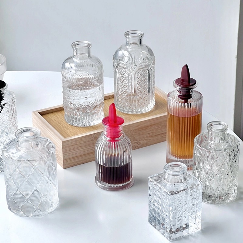 Glass Sauce Bottle Embossed Bi - Bitters Bottle Set review and price