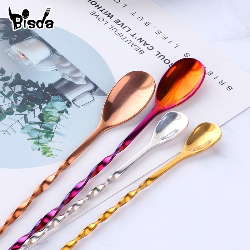 Cocktail Bar Spoons with Fork, - Bar Spoon Twisted review and price